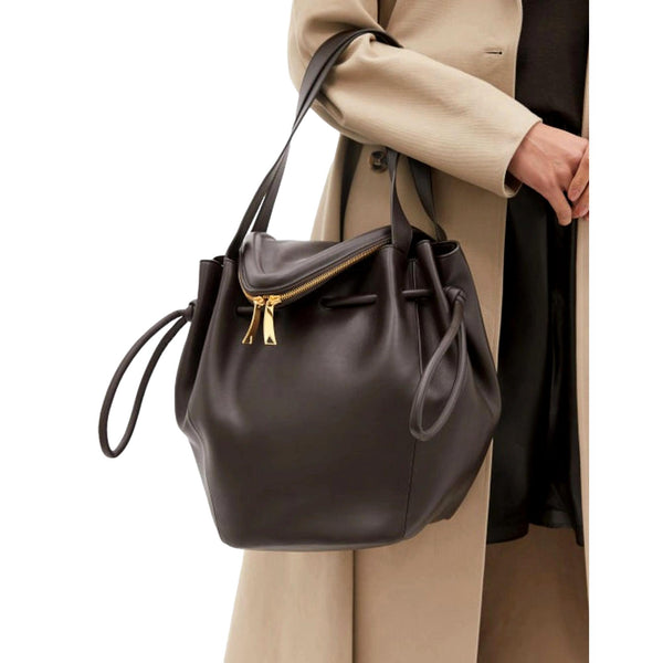 Bottega Veneta Beak Large Shoulder Bag Brown Calfskin Leather Designer Handbag in Brown, authentic new handbag, image 5
