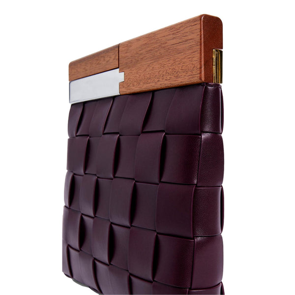 Bottega Veneta 'BV SNAP' Burgundy Mogano Grape Handbag in Burgundy, authentic new handbag, image 2
