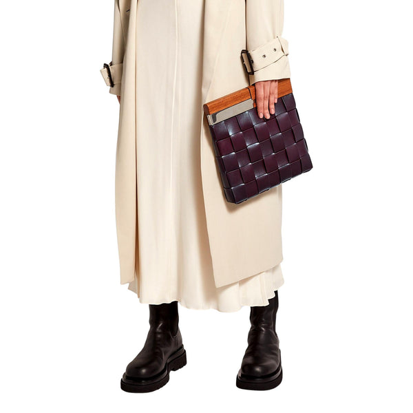 Bottega Veneta 'BV SNAP' Burgundy Mogano Grape Handbag in Burgundy, authentic new handbag, image 6