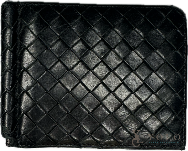Bottega Veneta Intrecciato Money Clip Wallet Leather Slim Bifold Wallet — primary product view