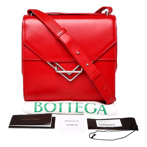Bottega Veneta The Clip Chili Red Calfskin Leather Shoulder Crossbody Bag in Chili Red, authentic new handbag, image 9