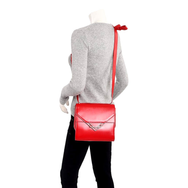 Bottega Veneta The Clip Chili Red Calfskin Leather Shoulder Crossbody Bag in Chili Red, authentic new handbag, image 8