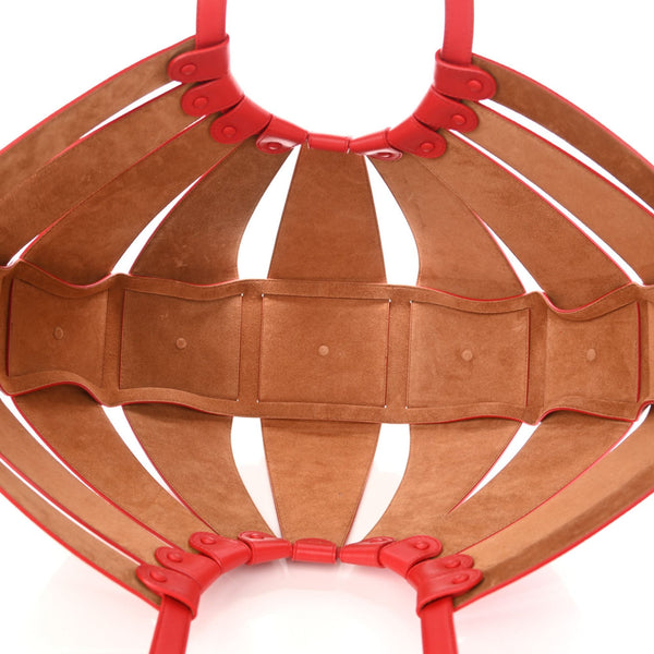 Bottega Veneta The Shell Chili Tomato French Calfskin Leather Shoulder Bag in Chili Tomato, authentic new handbag, image 5