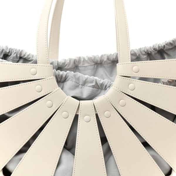 Bottega Veneta The Shell Bag Frost White French Calfskin Shoulder Bag in Frost White, authentic new handbag, image 3