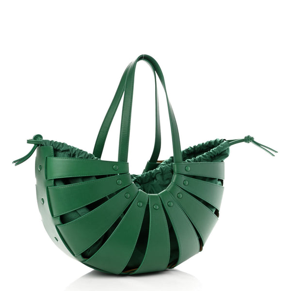 Bottega Veneta The Shell Bag Racing Green French Calfskin Shoulder Bag in Racing Green, authentic new handbag, image 2