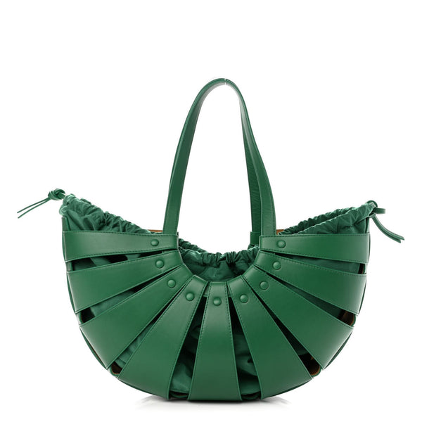 Bottega Veneta The Shell Bag Racing Green French Calfskin Shoulder Bag in Racing Green, authentic new handbag, image 1