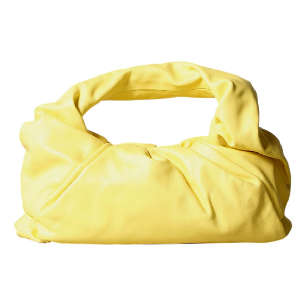 Bottega Veneta Shoulder Pouch Sherbet Yellow Nappa Leather Bag in White, authentic new handbag, image 1