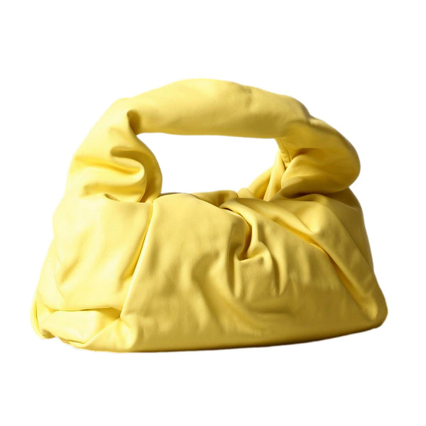 Bottega Veneta Shoulder Pouch Sherbet Yellow Nappa Leather Bag in White, authentic new handbag, image 3