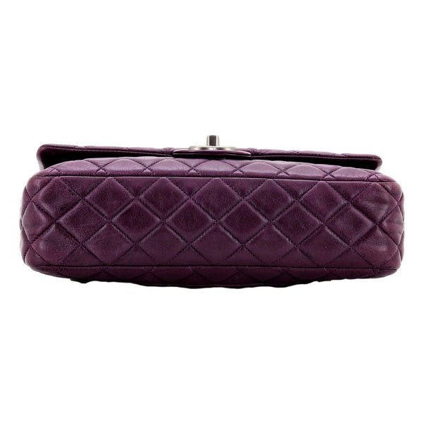 Chanel Classic Flap Purple Lambskin Leather Shoulder Bag in Purple, authentic pre-loved handbag, image 4