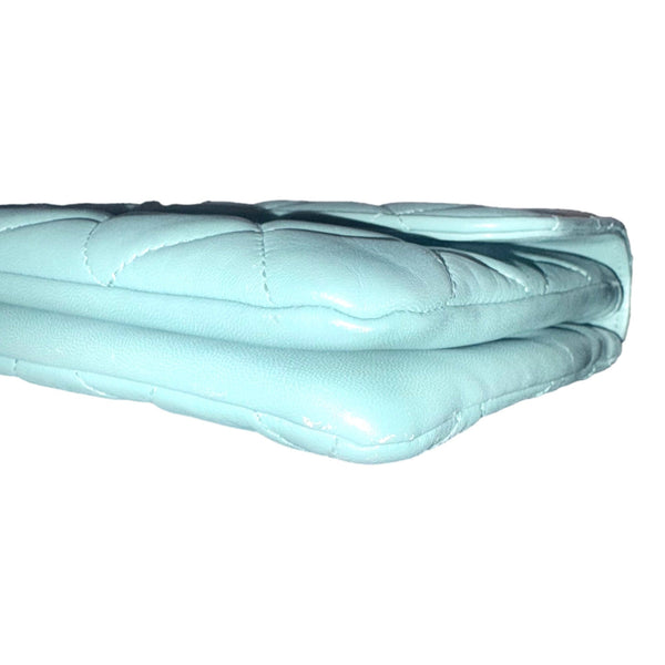 Chanel Trendy CC Flap Matelasse Aquamarine Leather Shoulder Bag in Aquamarine, authentic pre-loved handbag, image 7