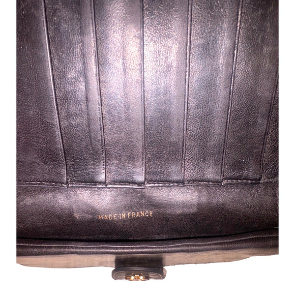 Chanel Vintage Interlocking CC Black Quilted Lambskin Wallet in Black, authentic pre-loved wallet, image 6