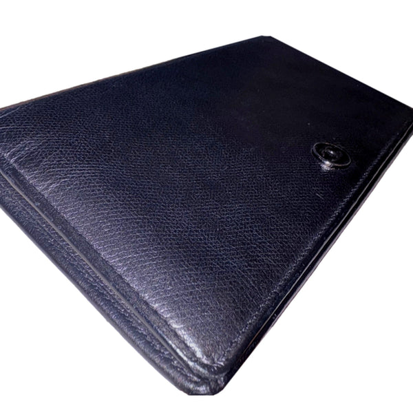 Chanel Vintage Yen Black Caviar Leather Long Wallet in Black, authentic pre-loved wallet, image 2