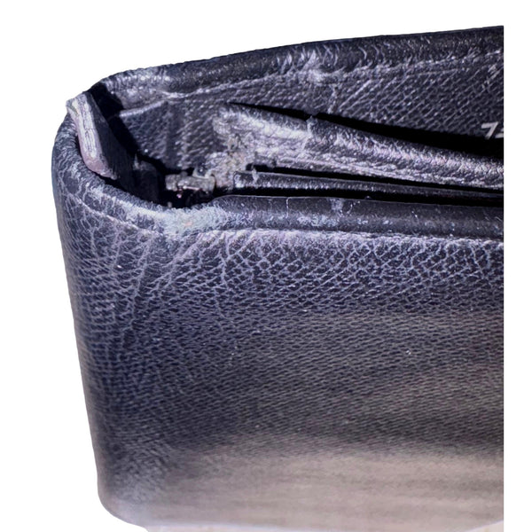 Chanel Vintage Yen Black Caviar Leather Long Wallet in Black, authentic pre-loved wallet, image 10