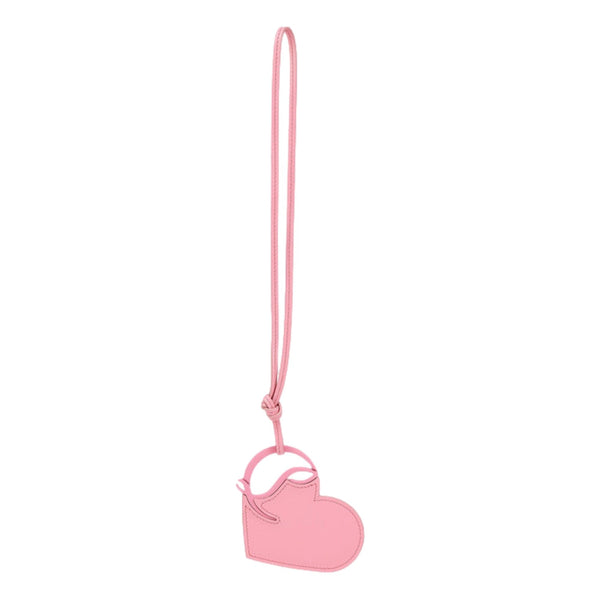 Christian Louboutin Leather Heart Calipso Pink Bag Charm Keychain in Calipso Pink, authentic new keychain, image 2
