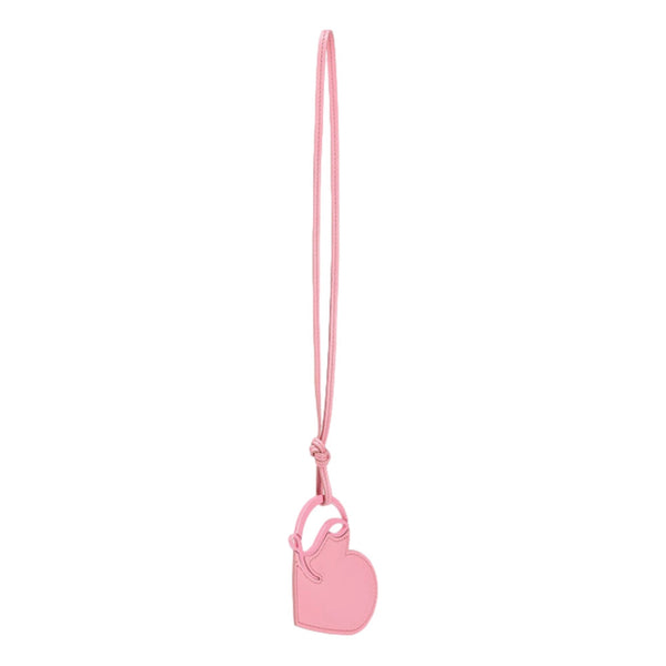 Christian Louboutin Leather Heart Calipso Pink Bag Charm Keychain in Calipso Pink, authentic new keychain, image 3