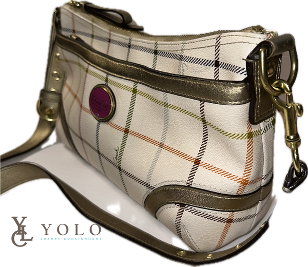 Coach Peyton Tattersall Crossbody Bag Plaid Canvas Designer Bag — alternate product view