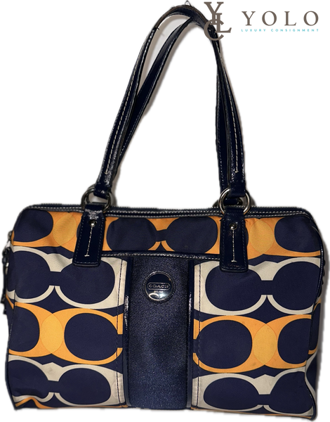 Coach Signature Nylon Linear Stripe Shoulder Bag — primary product view