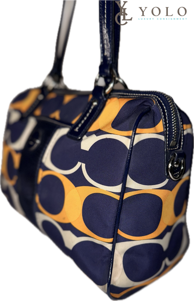 Coach Signature Nylon Linear Stripe Shoulder Bag — product detail 2