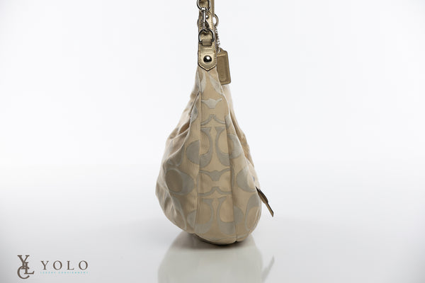 Coach Signature Lurex Poppy Convertible Hobo Bag Metallic Crossbody — alternate product view
