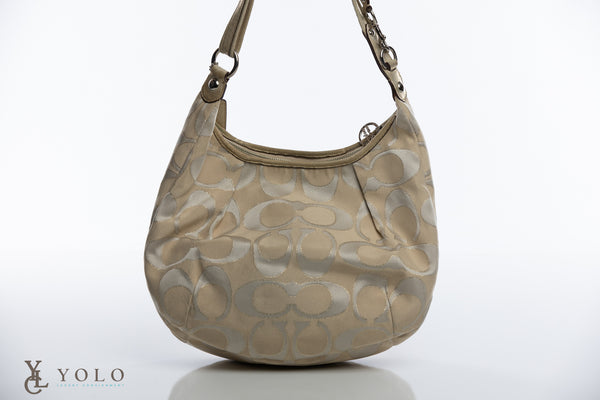 Coach Signature Lurex Poppy Convertible Hobo Bag Metallic Crossbody — product detail 1