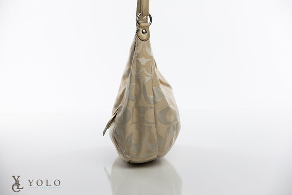 Coach Signature Lurex Poppy Convertible Hobo Bag Metallic Crossbody — product detail 3