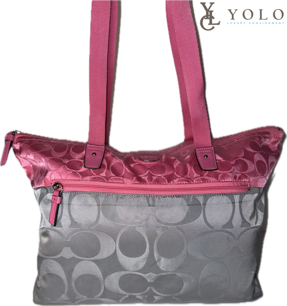 Coach Signature Nylon Colorblock Packable Weekender — primary product view