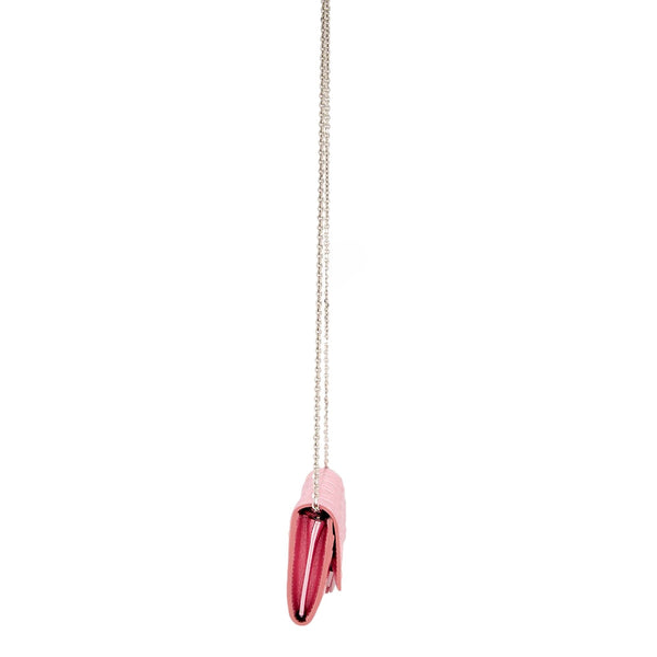 Fendi Baguette Wallet on Chain Metallic Pink FF Embossed Crossbody Bag in Metallic Pink, authentic new handbag, image 5