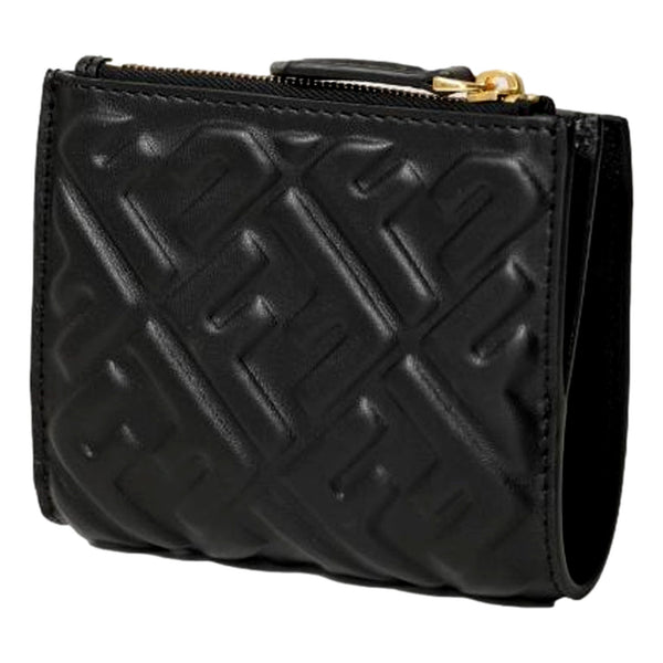 Fendi Baguette Small Wallet in Black Lamb Leather with Embossed FF Logo – back view