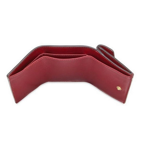 Fendi F Logo Barolo Red Leather Micro Trifold Wallet in Burgundy Barolo Red, authentic new wallet, image 3