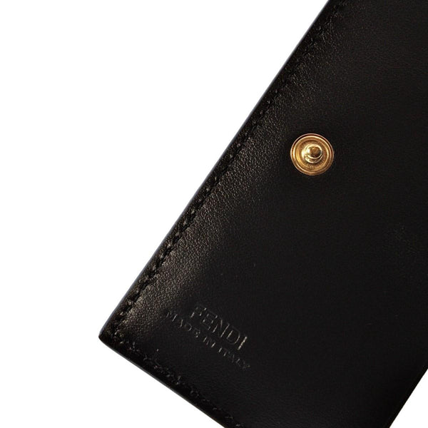 Fendi Calf Leather F Logo Blue Brown Small Bifold Wallet – logo and identifying detail 8