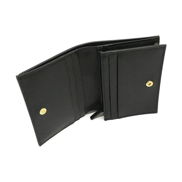 Fendi Calf Leather F Logo Blue Brown Small Bifold Wallet – logo and identifying detail 7