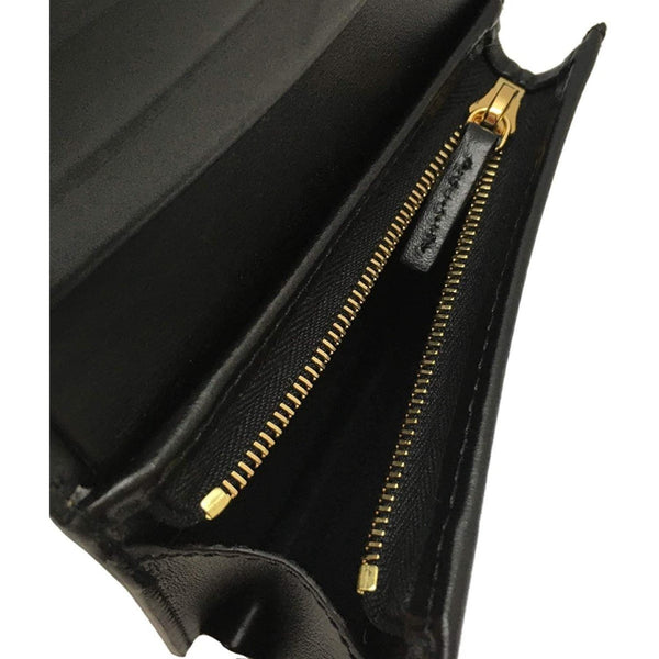 Fendi Calf Leather F Logo Blue Brown Small Bifold Wallet – logo and identifying detail 6