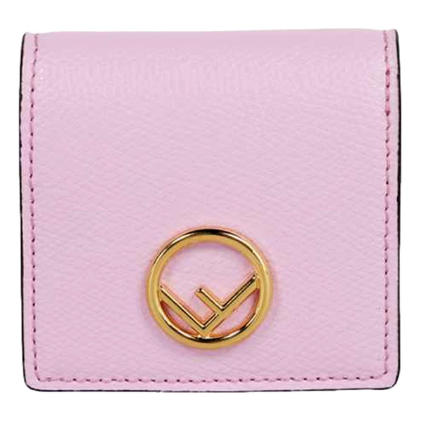 Fendi Calf Leather F Logo Lavanda Pink Leather Snap Coin Purse in Pink, authentic new wallet, image 1