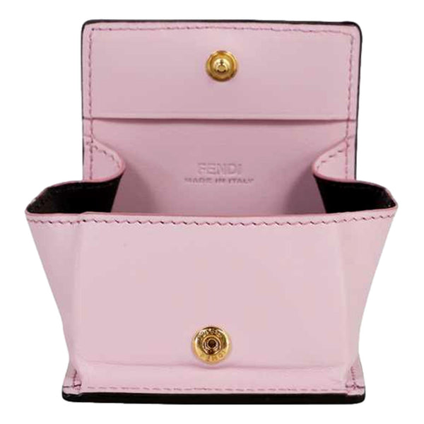 Fendi Calf Leather F Logo Lavanda Pink Leather Snap Coin Purse in Pink, authentic new wallet, image 4