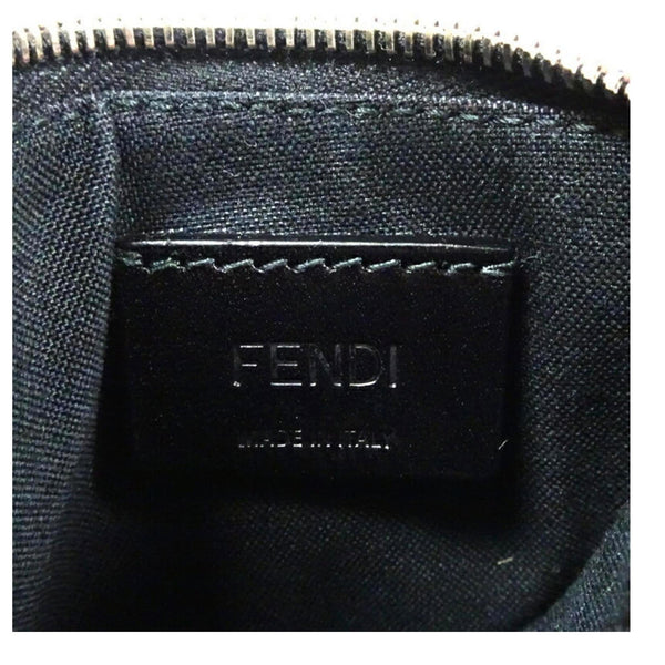 Fendi Diagonal Black Sunflower Yellow Calf Leather Coincase Keychain Wallet in Black, authentic new wallet, image 7