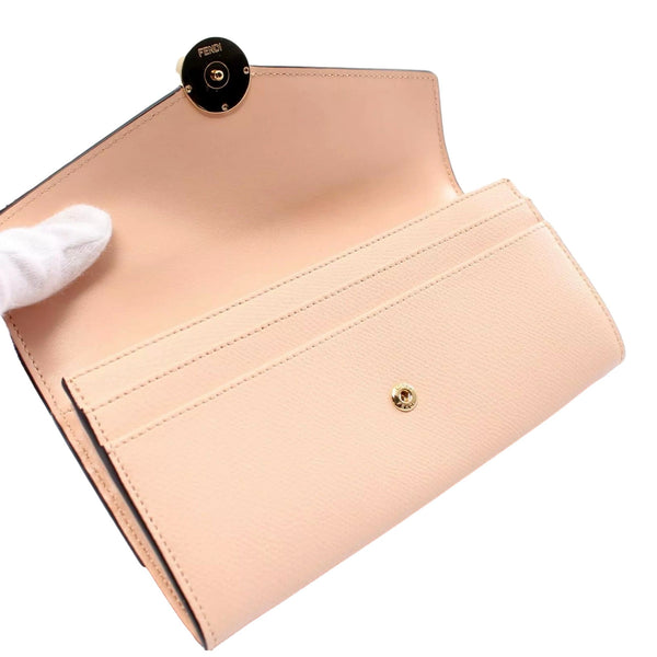 Fendi F Is Fendi Leather Long Envelope Womens Wallet Light Rose Beige Pink – detail view 4