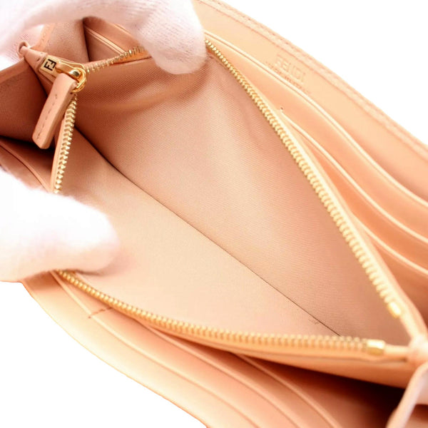 Fendi F Is Fendi Leather Long Envelope Womens Wallet Light Rose Beige Pink – detail view 6