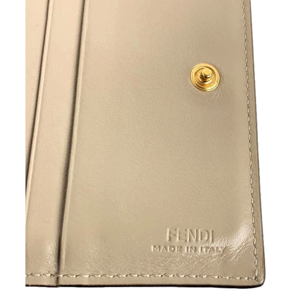 Fendi Tortora Gray Leather Compact Bifold Wallet in Tortora Gray, authentic new wallet, image 4