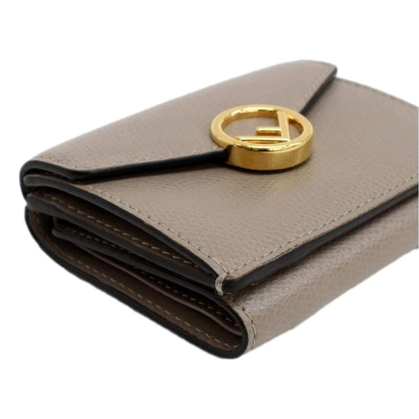 Fendi F Is Fendi Tortora Gray Leather Micro Trifold Wallet in Tortora Gray, authentic new wallet, image 5