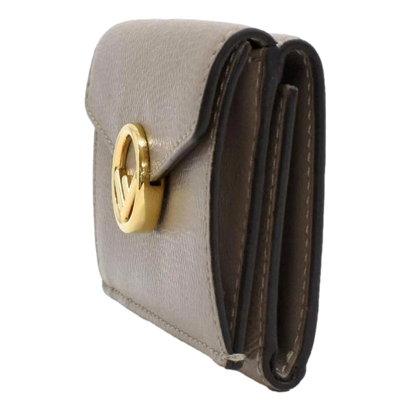 Fendi F Is Fendi Tortora Gray Leather Micro Trifold Wallet in Tortora Gray, authentic new wallet, image 3
