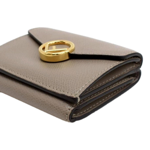 Fendi F Is Fendi Tortora Gray Leather Micro Trifold Wallet in Tortora Gray, authentic new wallet, image 4