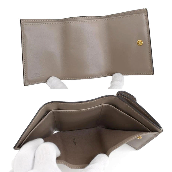 Fendi F Is Fendi Tortora Gray Leather Micro Trifold Wallet in Tortora Gray, authentic new wallet, image 7