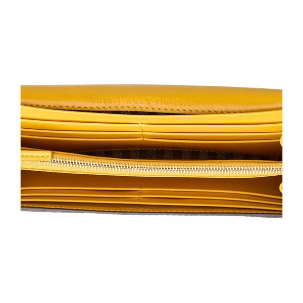 Fendi F is Fendi Yellow Leather Vertigo Print Long Wallet in Mimosa Yellow, authentic new wallet, image 4