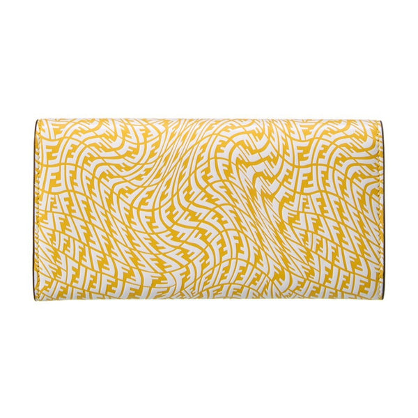 Fendi F is Fendi Yellow Leather Vertigo Print Long Wallet in Mimosa Yellow, authentic new wallet, image 2
