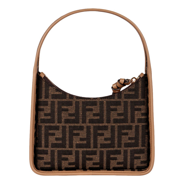 Fendi Fendessence Zucca Brown Canvas Crescent Mini Shoulder Bag in Brown, authentic new handbag, image 3
