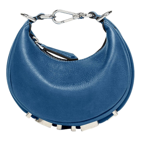 Fendi Fendigraphy Nano Hobo Calfskin Leather Mini Bag Blue in Blue, authentic new handbag, image 1