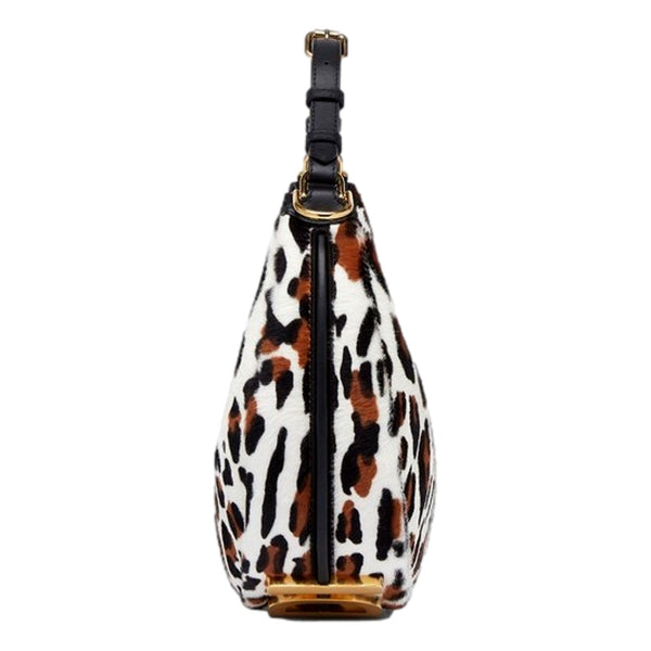 Fendi Fendigraphy Lamb Fur Animal Print Shoulder Bag Gold Hardware in Gold, authentic new handbag, image 7