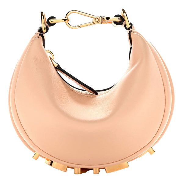 Fendi Fendigraphy Nano Hobo Calfskin Leather Light Pink Mini Clutch Bag in Light Pink, authentic new handbag, image 1