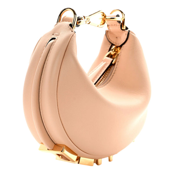 Fendi Fendigraphy Nano Hobo Calfskin Leather Light Pink Mini Clutch Bag in Light Pink, authentic new handbag, image 3