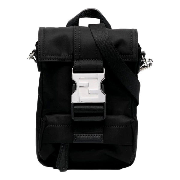 Fendi Fendiness Mini Backpack Crossbody Black Nylon FF Mesh in Black, authentic new handbag, image 1